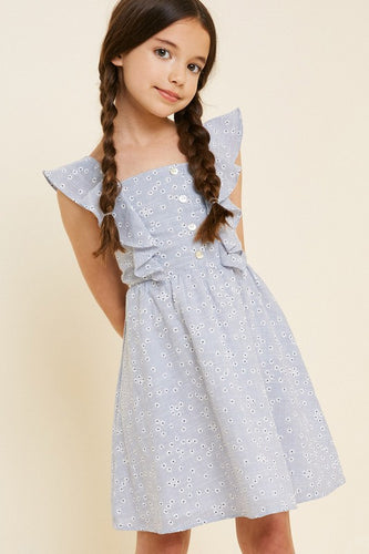 Girl's Embroidered Stripe Dress