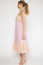 Orange Pink Stripe Maxi Dress