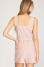 Rose Stripe Button Romper