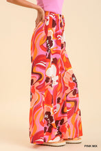 Pink Abstract Print Wide Leg Pants