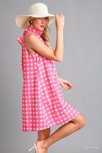 Hot Pink Geometric Halter Dress