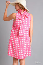Hot Pink Geometric Halter Dress