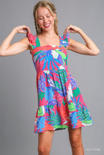 Pink Tropical Print Dress