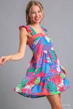 Pink Tropical Print Dress