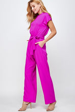 Magenta Short Sleeve Jumpsuit