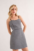 Houndstooth Tweed Sleeveless Dress