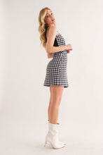 Houndstooth Tweed Sleeveless Dress