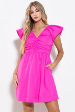 Hot Pink Shirred Dress
