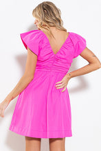 Hot Pink Shirred Dress