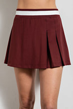 Maroon Pleated Skort