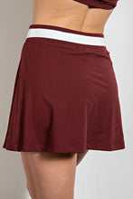 Maroon Pleated Skort