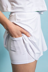 White Pleated Skort
