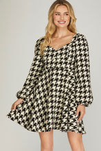 Black Houndstooth Tweed Dress