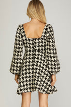 Black Houndstooth Tweed Dress