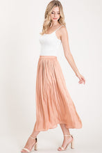 Rose Satin Midi Skirt