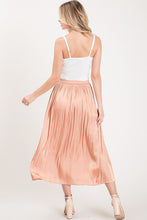 Rose Satin Midi Skirt