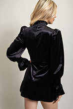 Black Velvet Smocked Dress