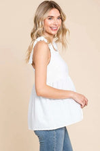 White Babydoll Tie Top