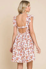 Ivory Orange Floral Dress