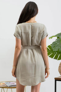 Olive Belted Dress