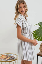 Light Olive Striped Dress