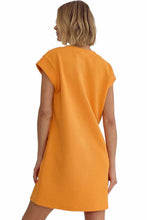 Orange Textured Shirt Dress