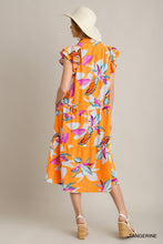 Tangerine Floral Midi Dress