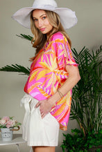 Pink Tropical Print Dolman Top