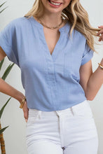 Blue V-Neck Top