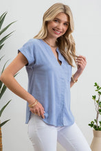 Blue V-Neck Top
