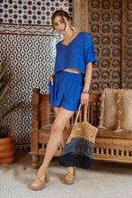 Royal Blue Crinkle Shorts