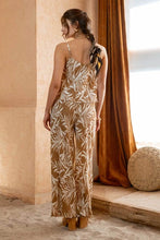 Palm Print Plisse Dress Pants