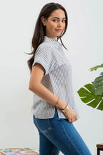 Black Striped Button Up Shirt