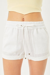 White Linen Shorts