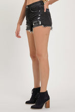 Risen Black Distressed Denim Shorts
