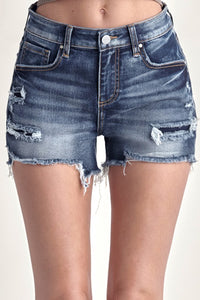 Risen Dark Distressed Denim Shorts
