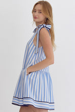 Blue Stripe Tie Dress
