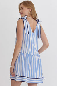 Blue Stripe Tie Dress