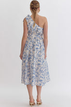Blue Eyelet Floral Midi Dress