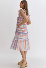 Orange Multi Stripe Midi Dress