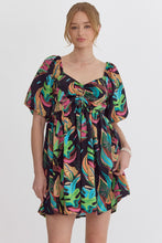Black Tropical Floral Dress