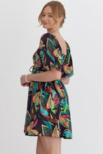 Black Tropical Floral Dress