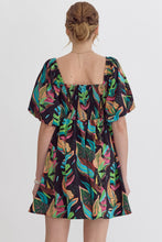 Black Tropical Floral Dress