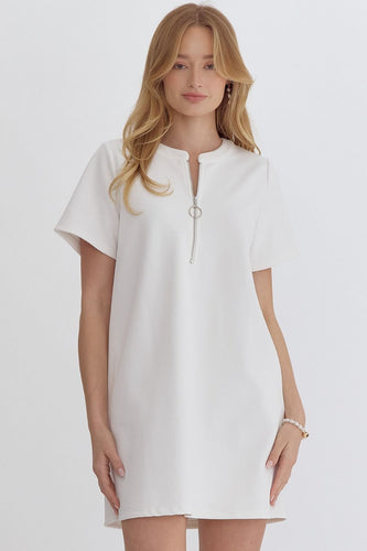 Ivory Half Zip Dress