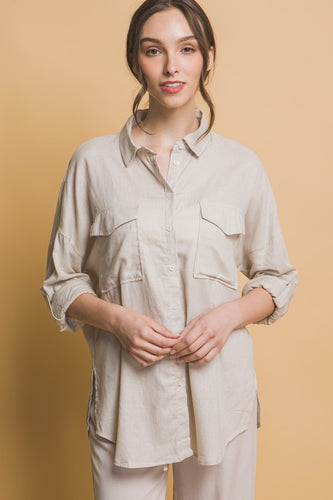 Linen Button Down Top