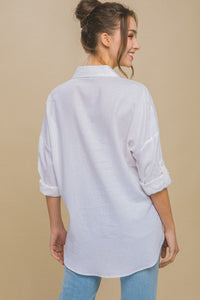White Button Down Top