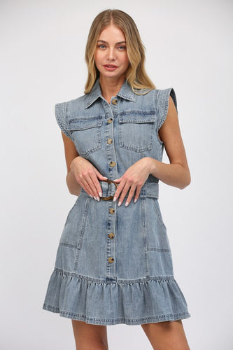 Denim Button Dress