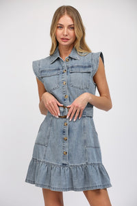 Denim Button Dress