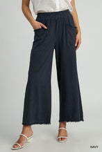 Navy Striped Linen Pants