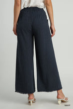 Navy Striped Linen Pants